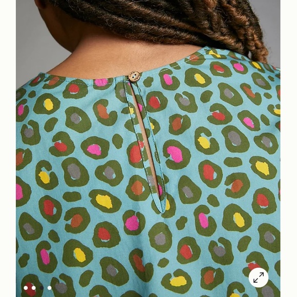 Anthropologie Farm Rio PuffSleeved Blouse XL - Picture 3 of 8